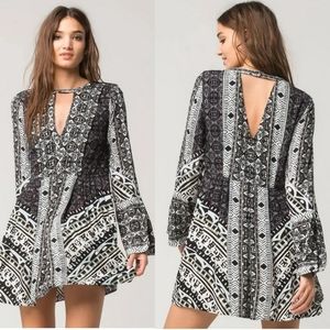 Free People Printed Keyhole Dress